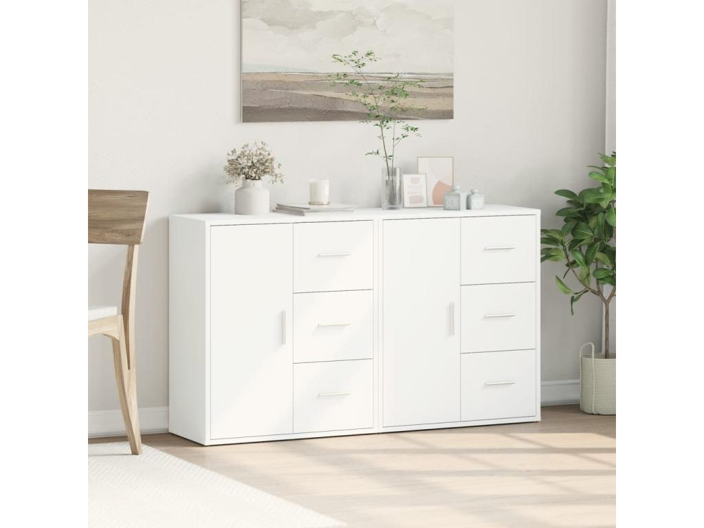 White Engineered Wood Sideboard, 60 x 31 x 70 cm