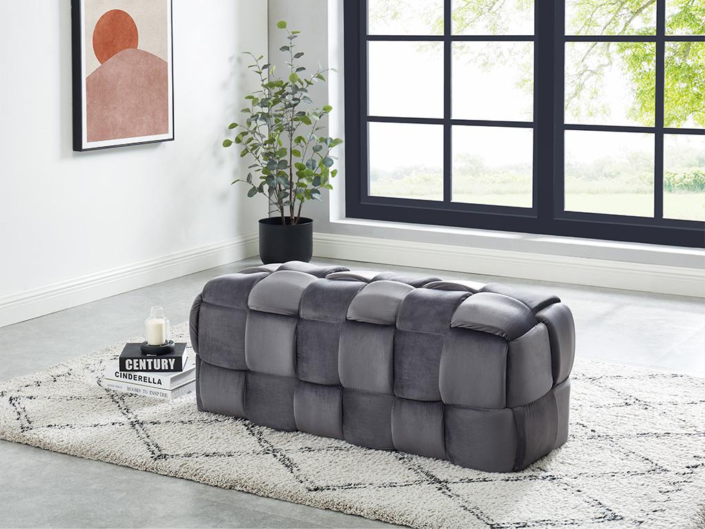 Anthracite Velvet Bench