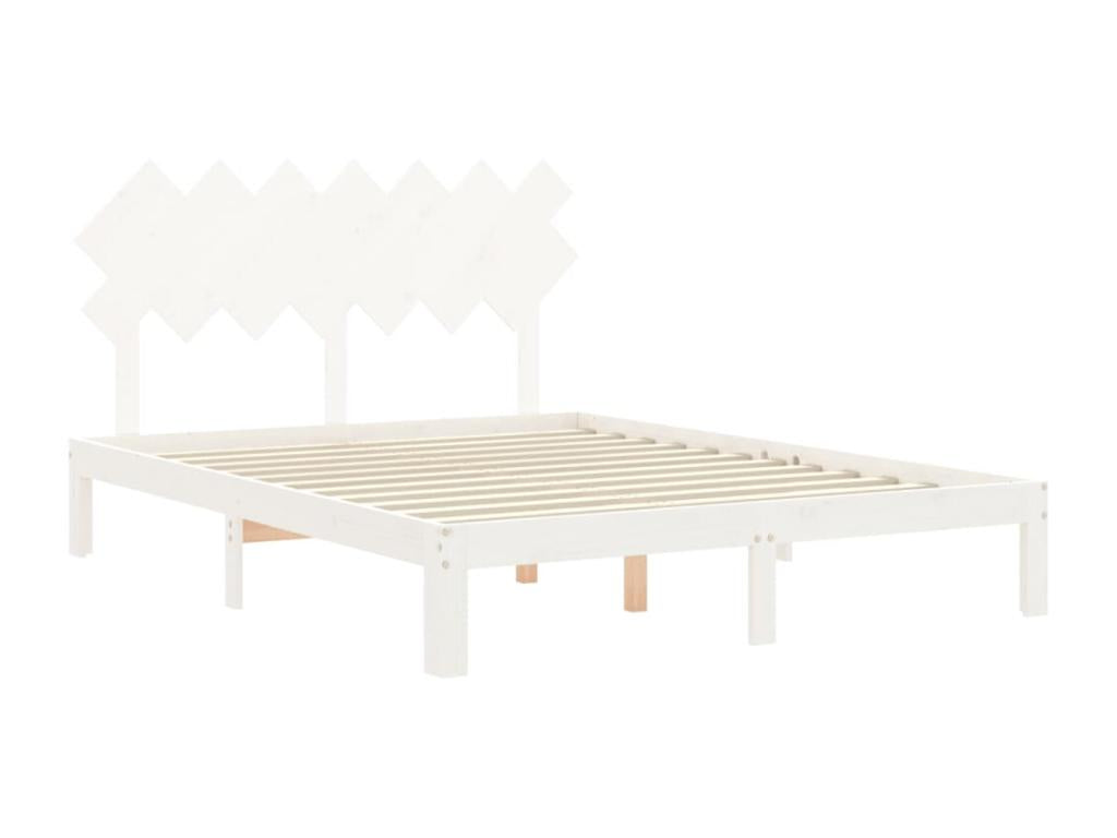 White Solid Wood Bed Frame