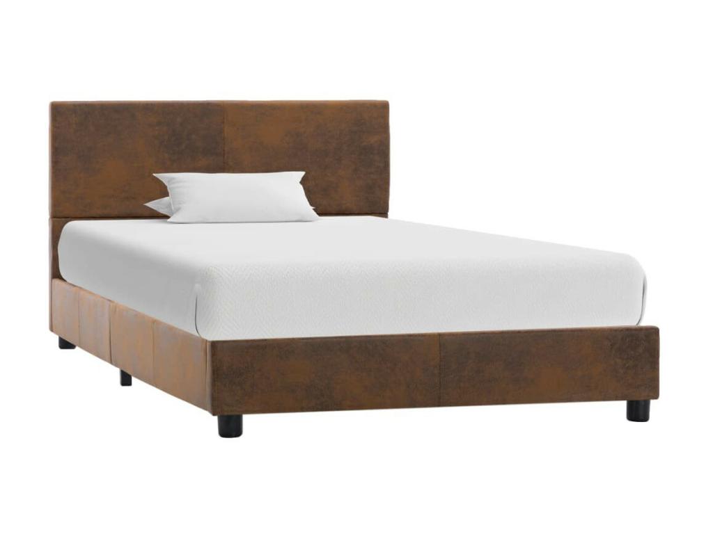 Natural Faux Leather Bed, 100 x 200 cm