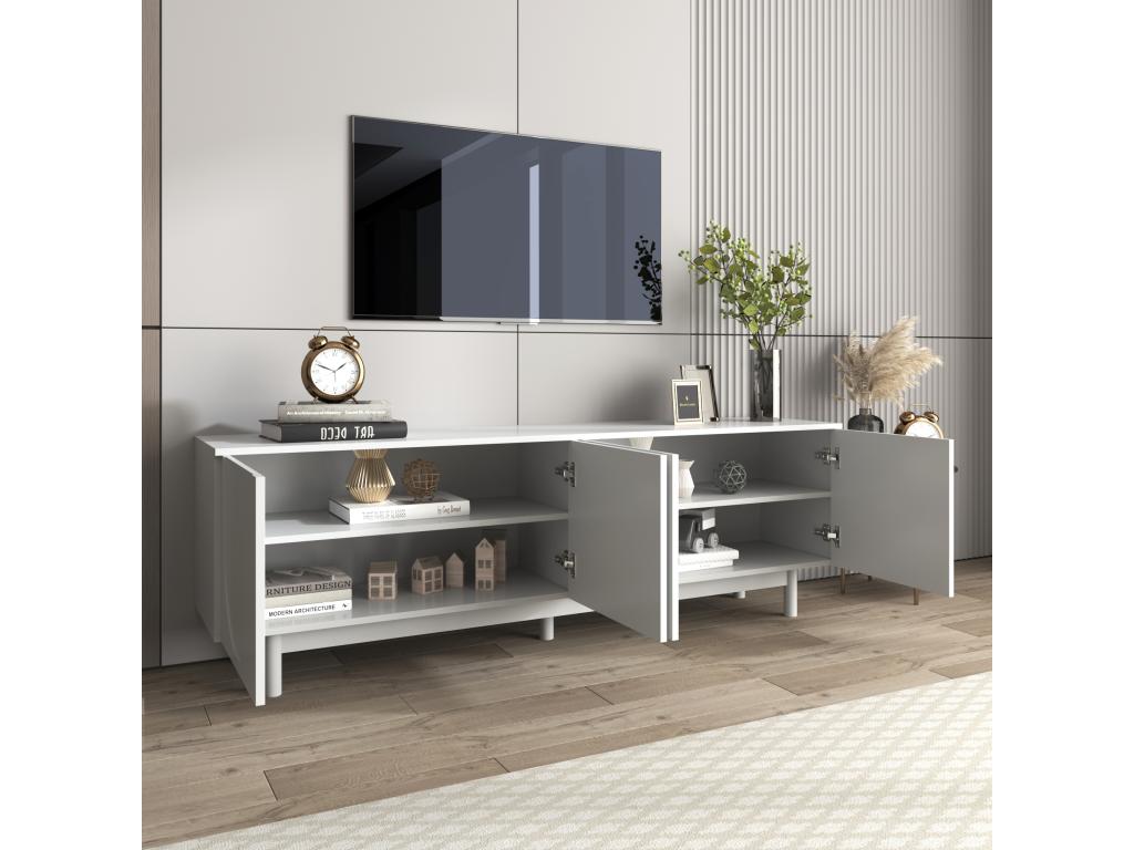 White TV Stand, 175 x 38 x 56 cm