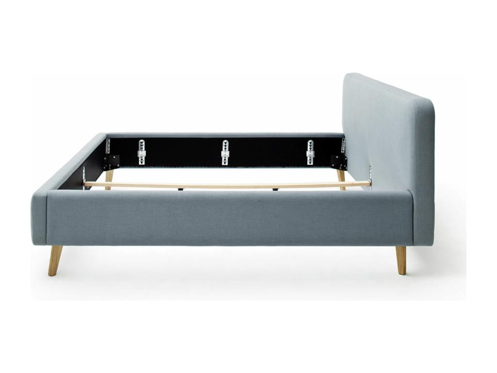 Blue Fabric Bed, 140 x 200 cm