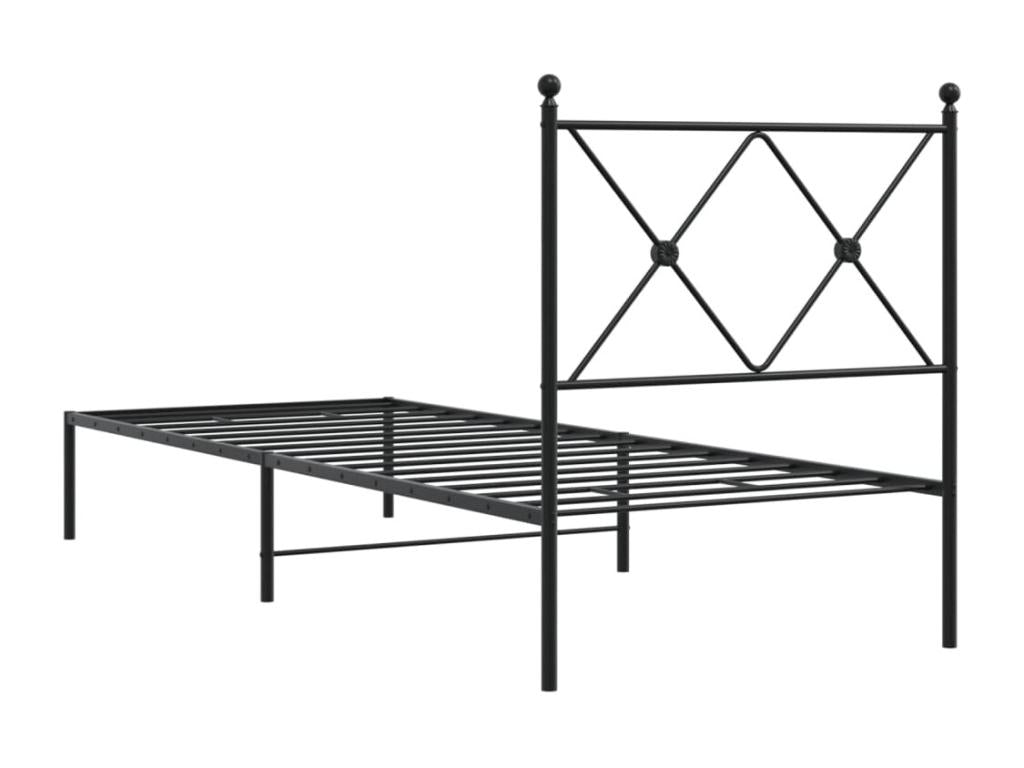 Black Metal Bed Frame, 80 x 200 cm