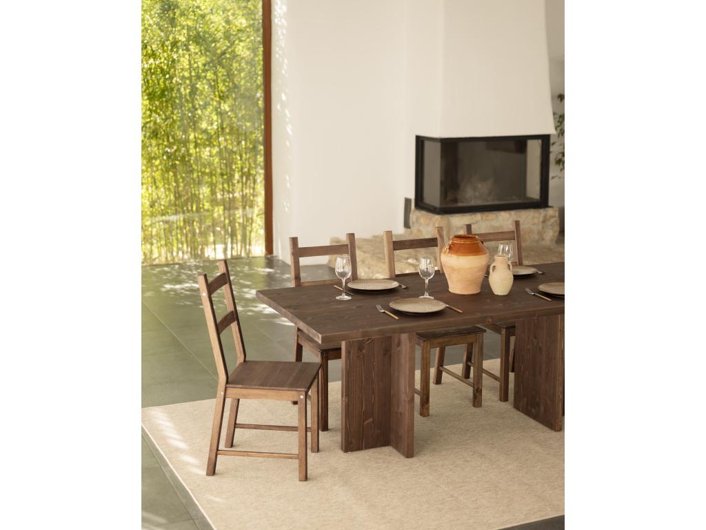 Brown Solid Wood Dining Table, 180 x 75 cm