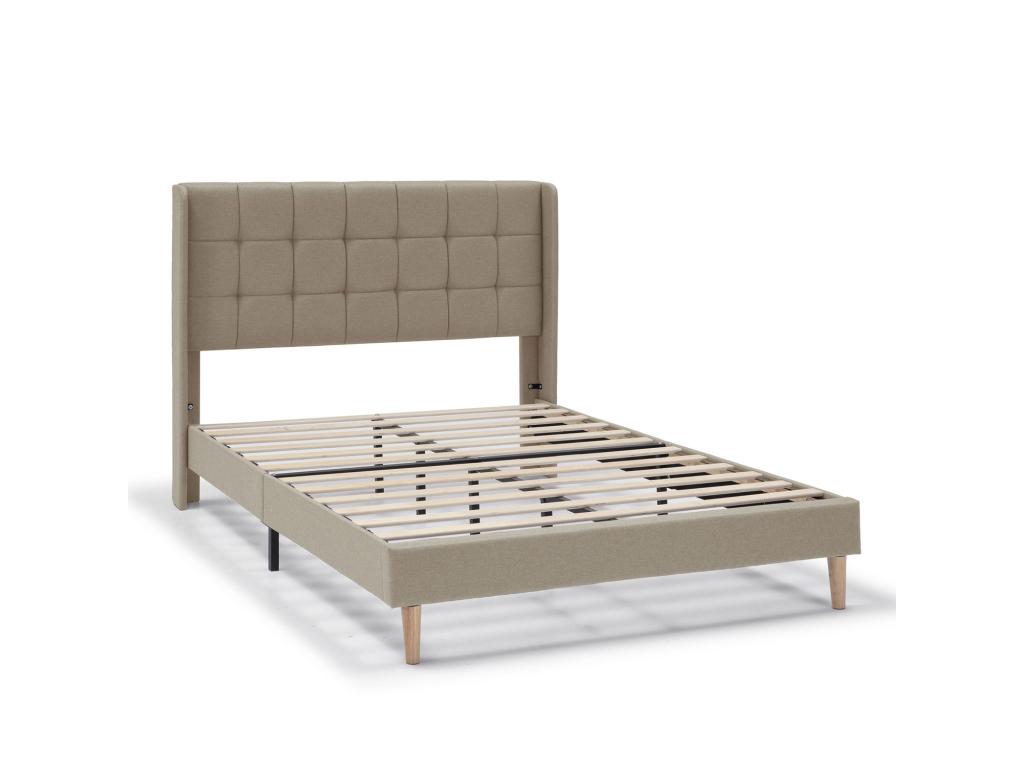 Beige Bed Frame, 150 x 190 cm