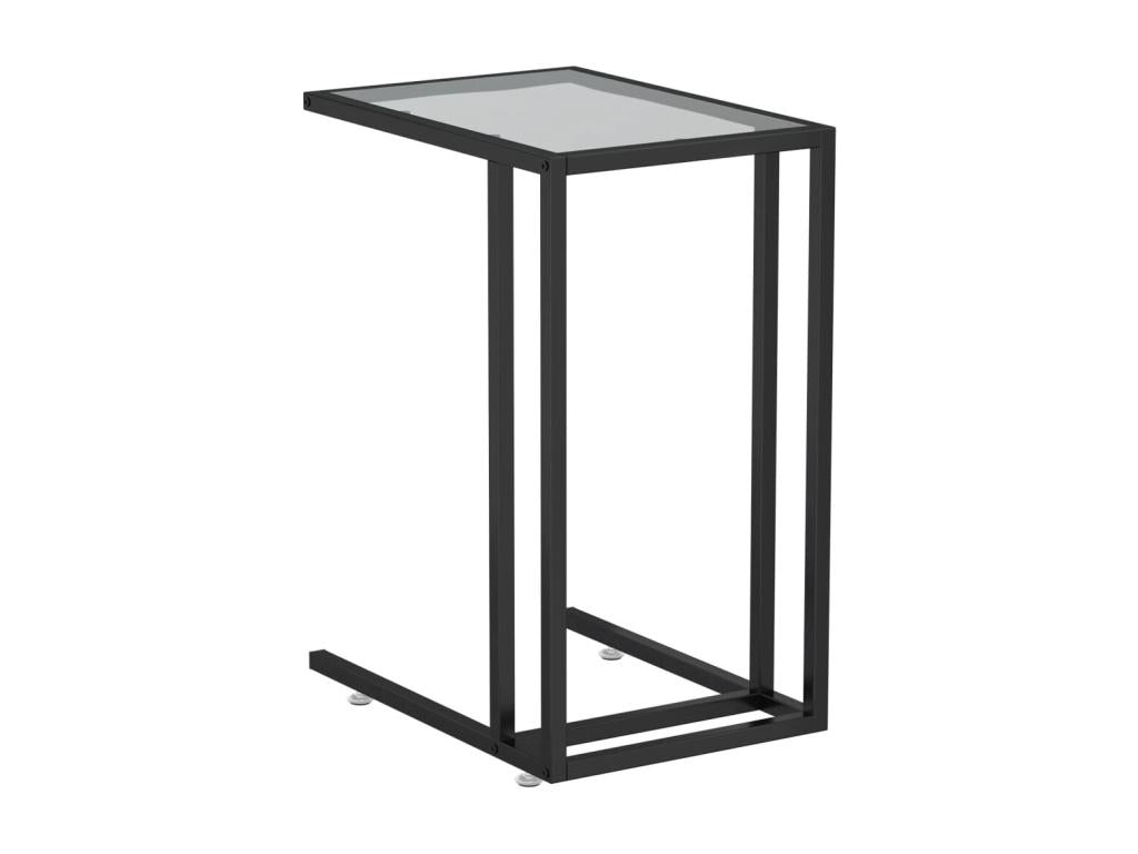 Black Glass Side Table, 50 x 35 x 65 cm