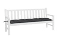 Black Fabric Bench, 180 x 50 x 7 cm