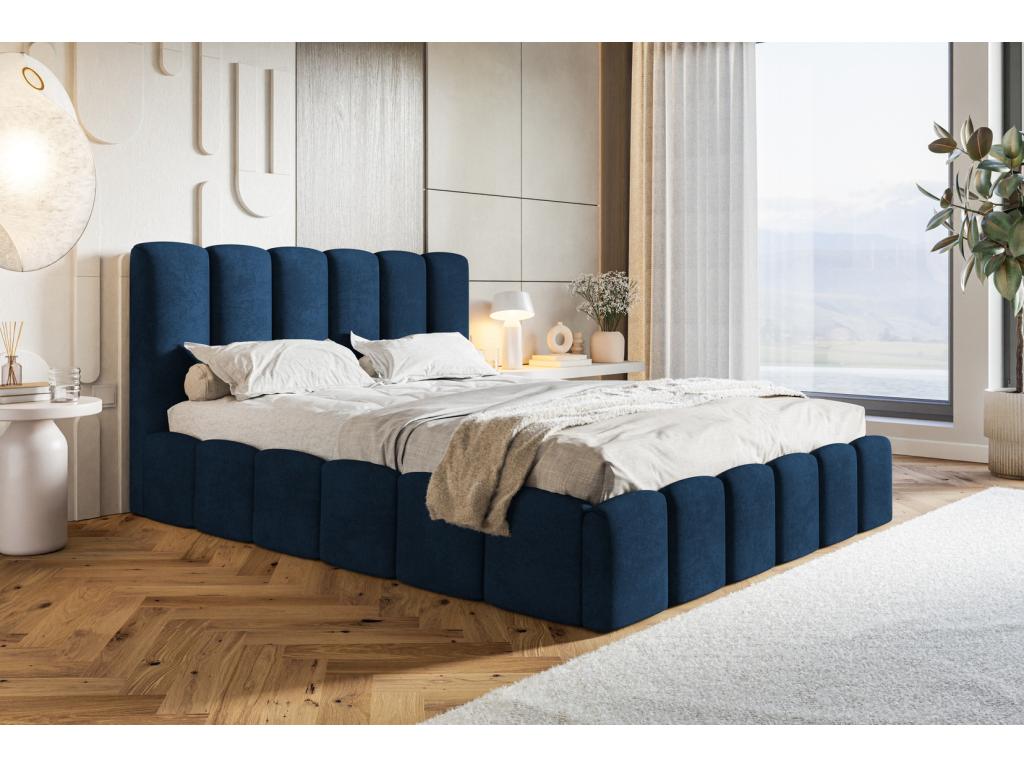Blue Velvet Bed, 180 x 200 cm