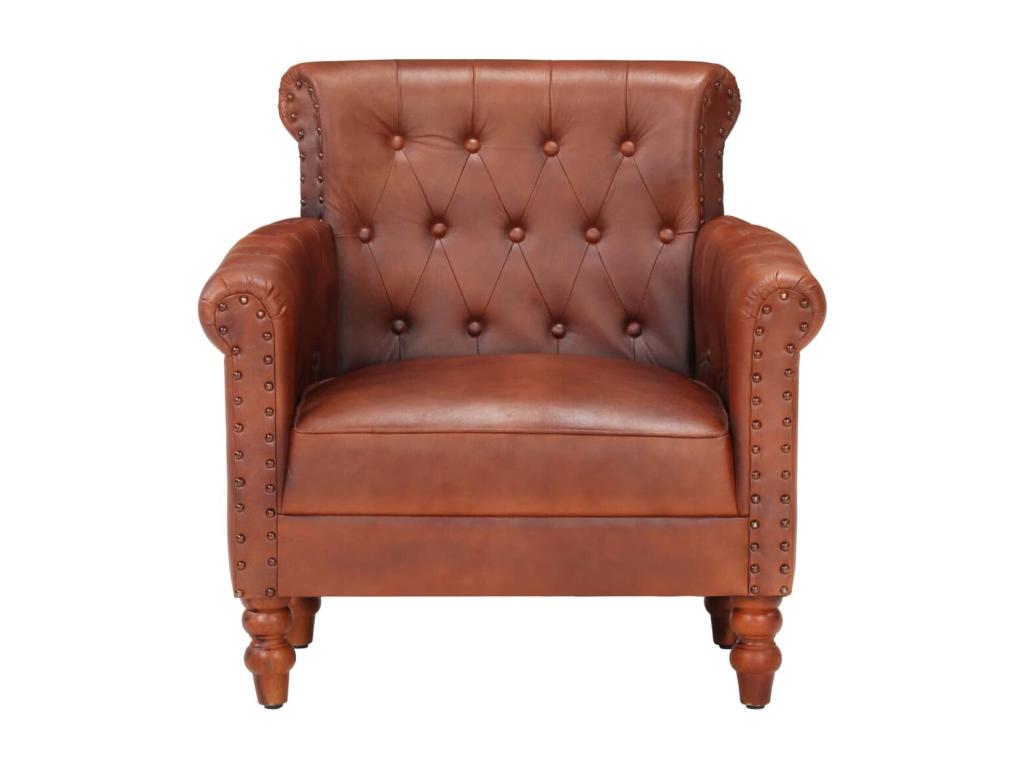 Brown Leather Accent Chair