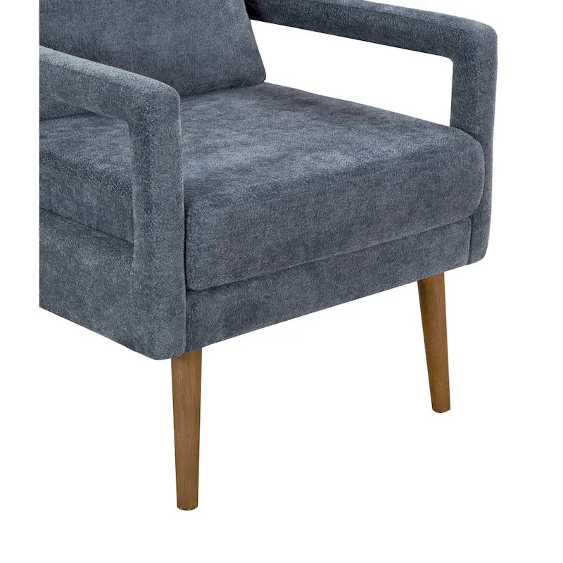 Blue 25.98 Chenille Upholstered Arm Chair with Soft Cushion