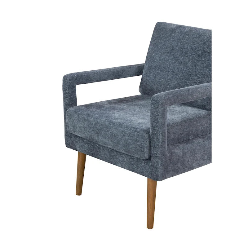 Blue 25.98 Chenille Upholstered Arm Chair with Soft Cushion
