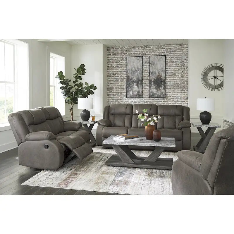 Signature Design by Ashley First Base Gray 3-Piece Upholstery Package - 86W x 40D x 41H