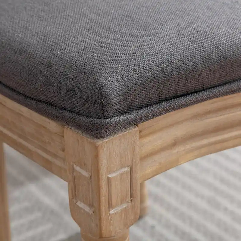 French Oval Back Dining Chair Set of 2, Exquisite Dining Chair Retro Decorative Chair Solid Wood Frame Side Chair