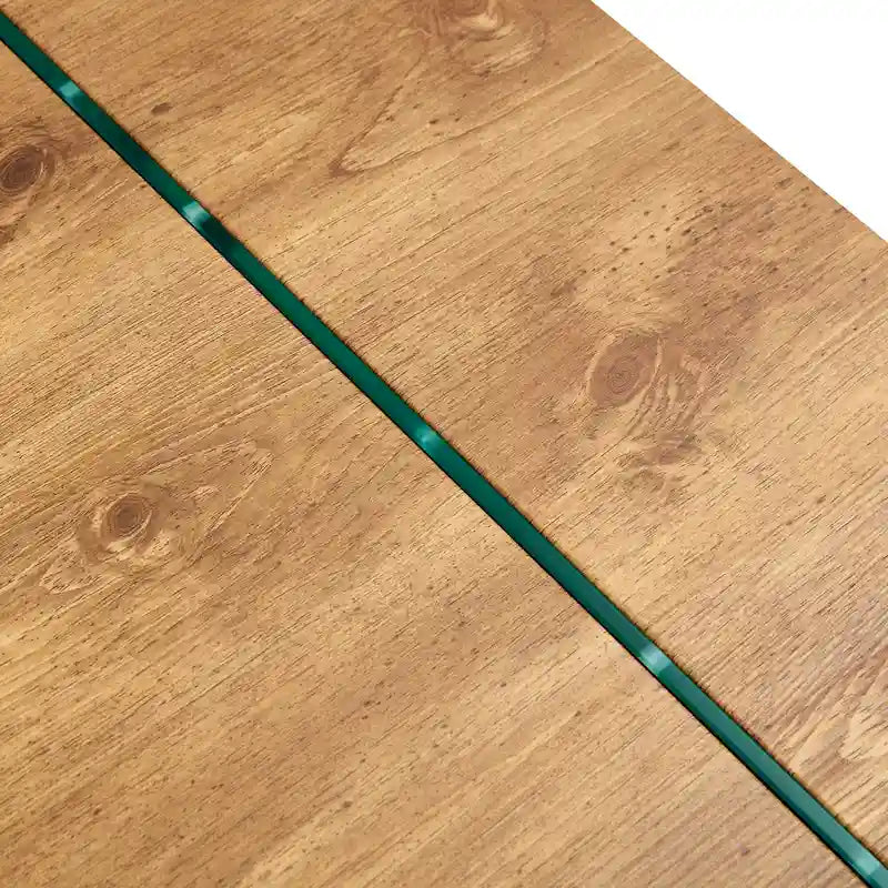 Rectangular Coffee Table with Tempered Glass Legs Wood Side Tables Wood Center Tables for Living Room Reception Room