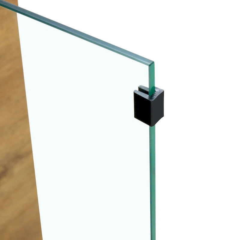 Rectangular Coffee Table with Tempered Glass Legs Wood Side Tables Wood Center Tables for Living Room Reception Room