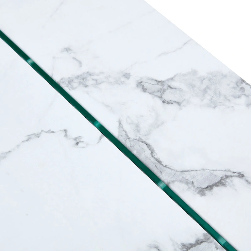 Rectangular Coffee Table with Tempered Glass Legs Wood Side Tables Wood Center Tables for Living Room Reception Room