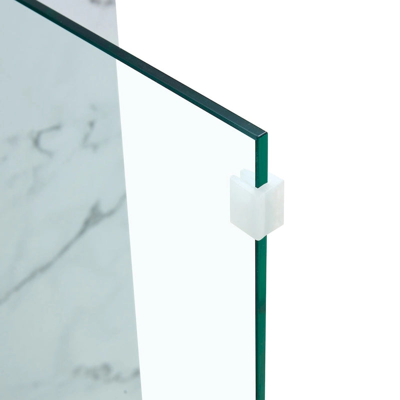 Rectangular Coffee Table with Tempered Glass Legs Wood Side Tables Wood Center Tables for Living Room Reception Room