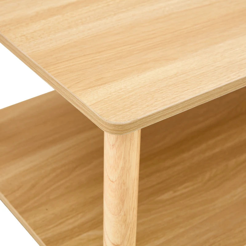 39 Coffee Table with 2-Tier Rubberwood Legs