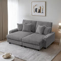 74 Wide Upholstered Chaise Lounge Loveseat with Adjustable Backrest