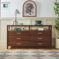Walker Edison Solid Wood Dresser with Tempered Glass Top
