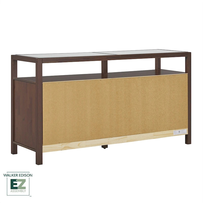 Walker Edison Solid Wood Dresser with Tempered Glass Top