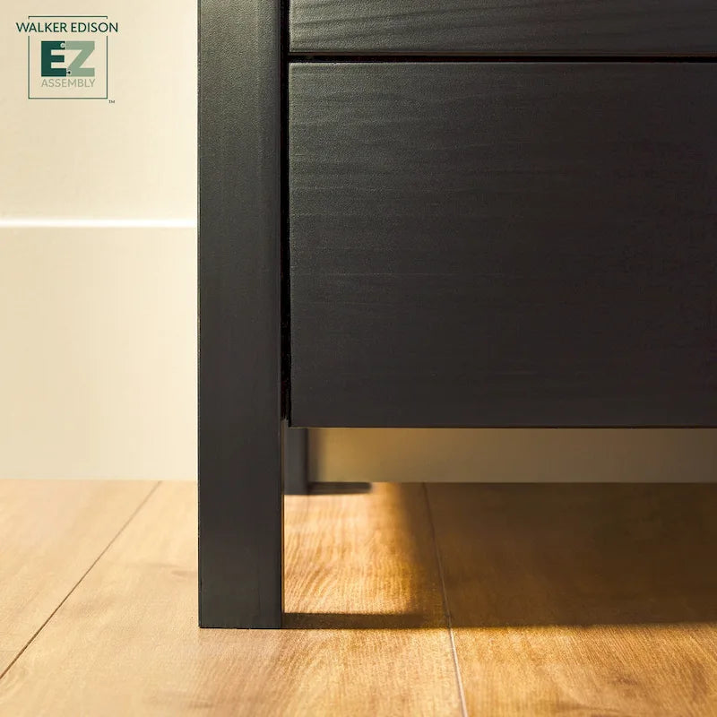 Walker Edison Solid Wood Dresser with Tempered Glass Top