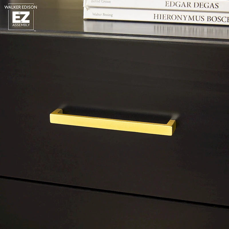 Walker Edison Solid Wood Dresser with Tempered Glass Top