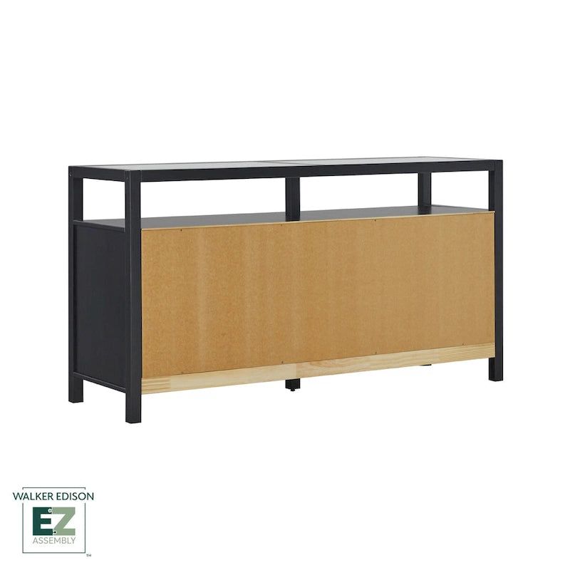 Walker Edison Solid Wood Dresser with Tempered Glass Top