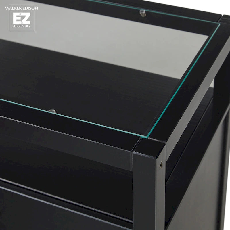 Walker Edison Solid Wood Dresser with Tempered Glass Top