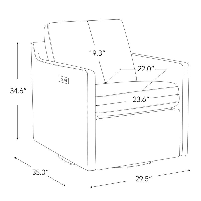 Nora Electric Power Swivel Chair with Footrest Recline