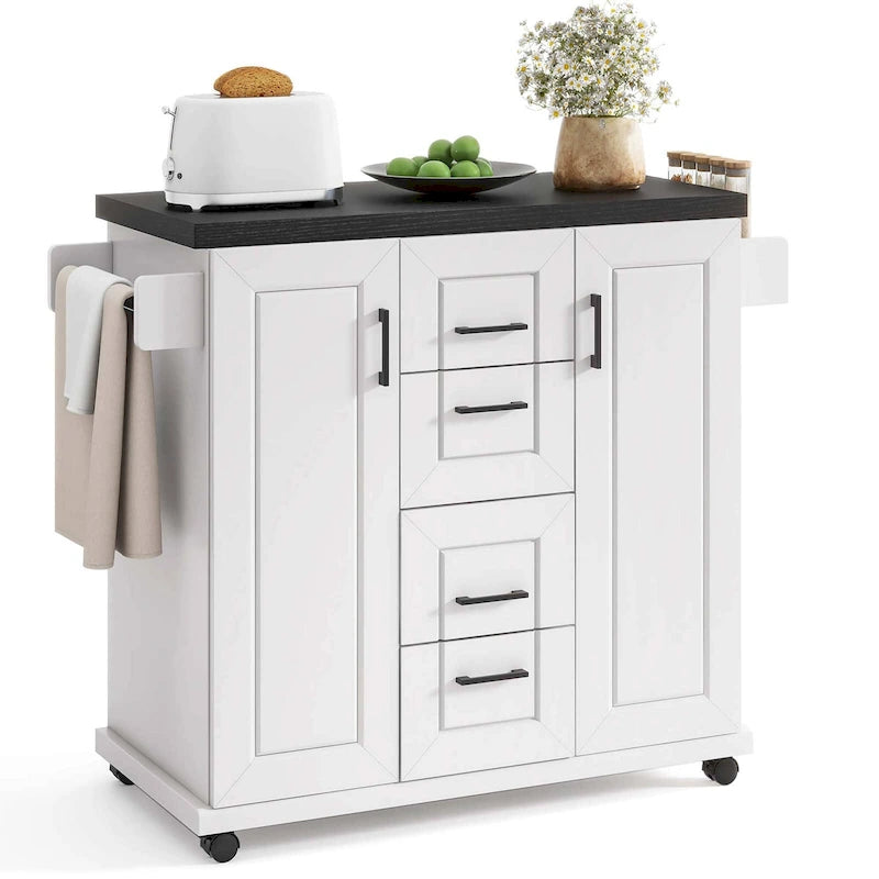 Costway Rolling Kitchen Island Cart on Wheels Mobile Serving Utility - See Details