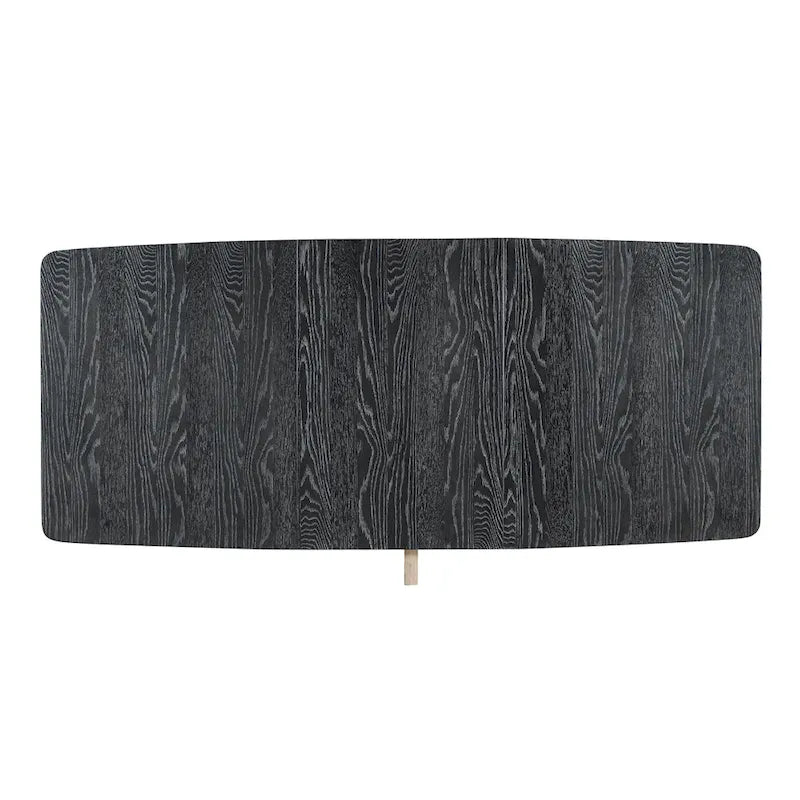 Black+ Gray 7-Piece Wooden Dining Table Set with Extendable Table & 6 Chairs