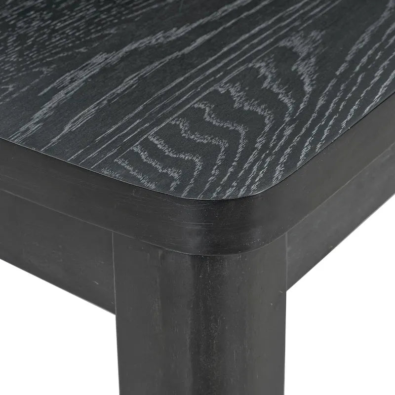 Black+ Gray 7-Piece Wooden Dining Table Set with Extendable Table & 6 Chairs