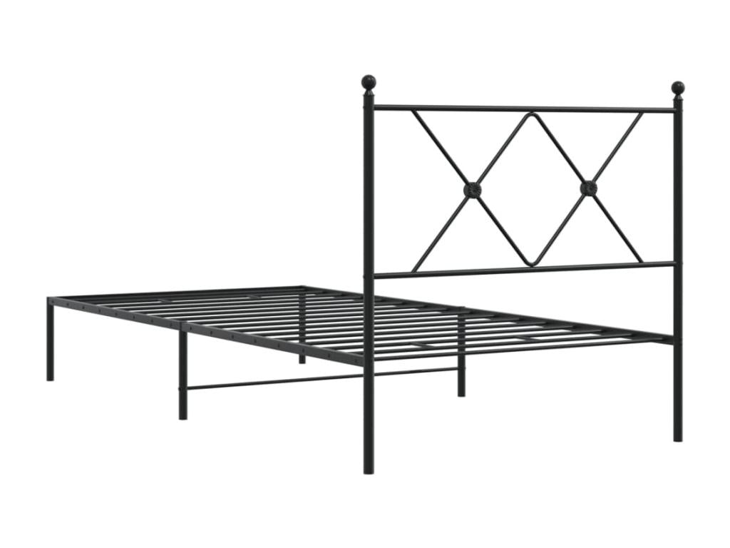 Black Metal Bed Frame, 90 x 200 cm