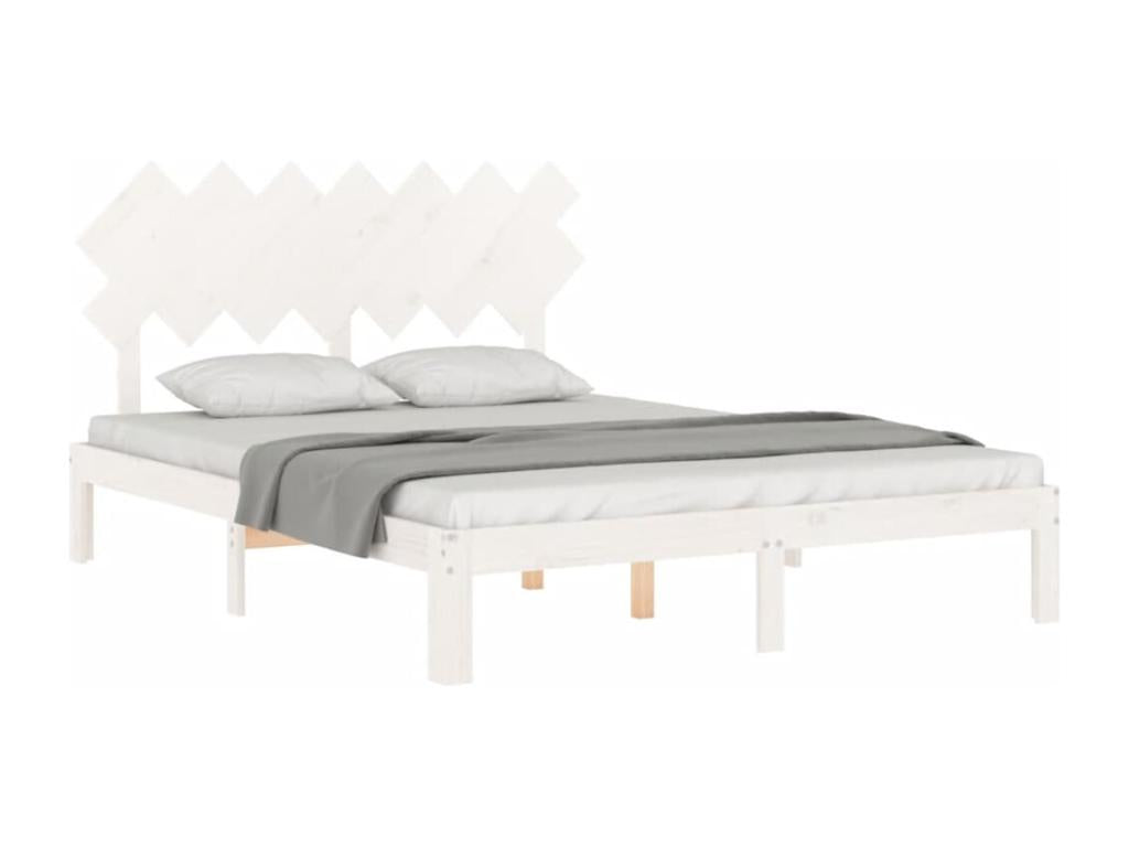 White Solid Wood Bed Frame