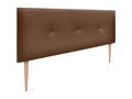 Brown Faux Leather Bed, 145 x 105 cm