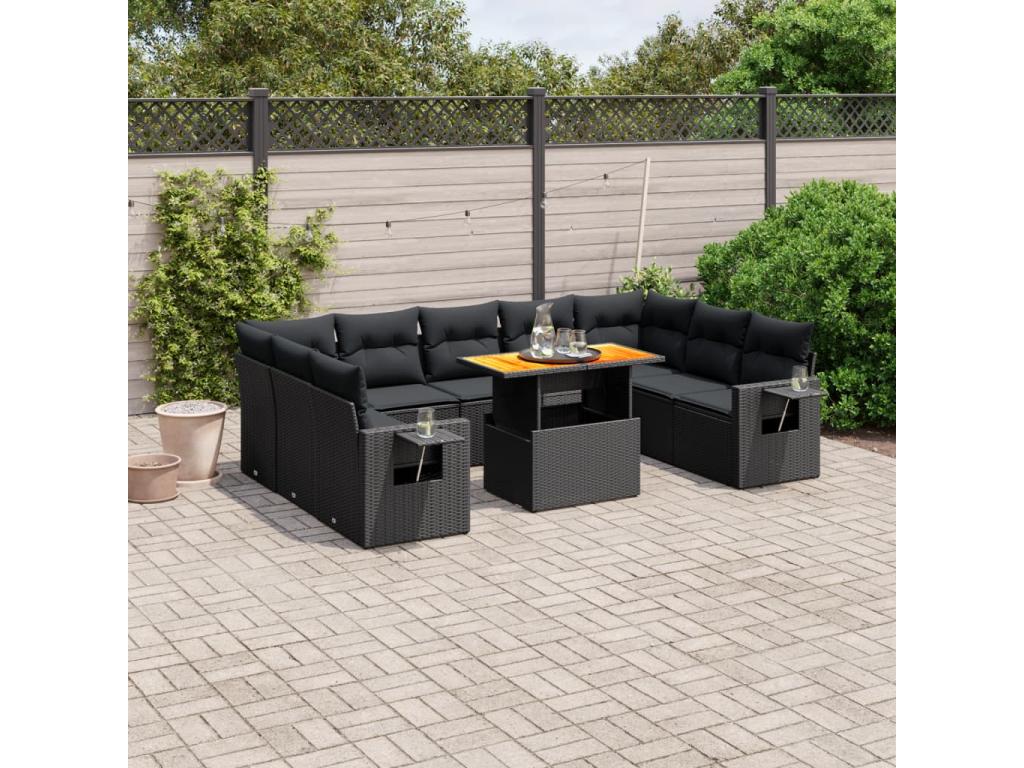 Black Woven Resin Wicker Outdoor Furniture Set - dlz1766580447931