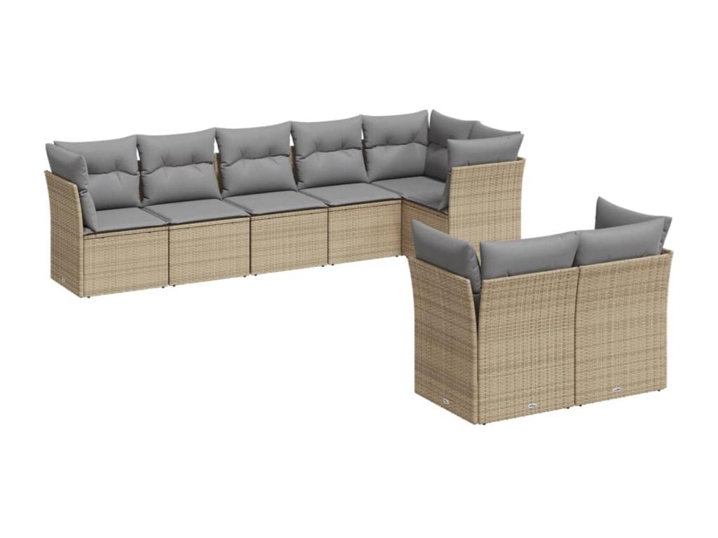 Beige Woven Resin Wicker Outdoor Furniture Set