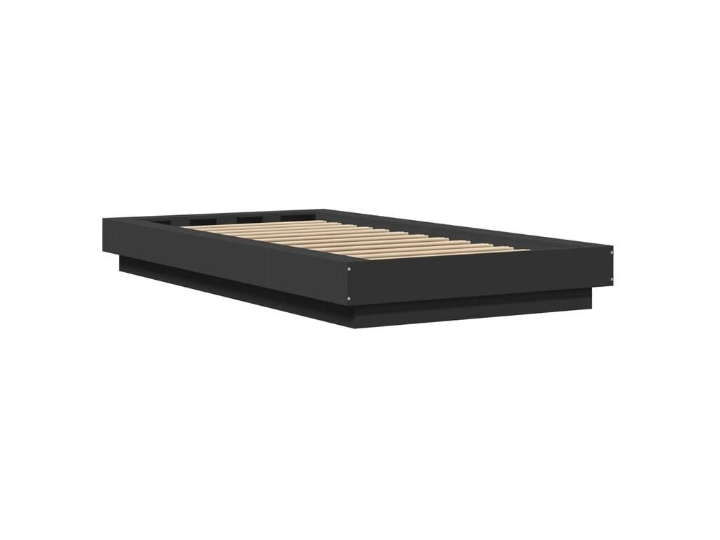 Black Engineered Wood Bed Frame, 90 x 200 cm