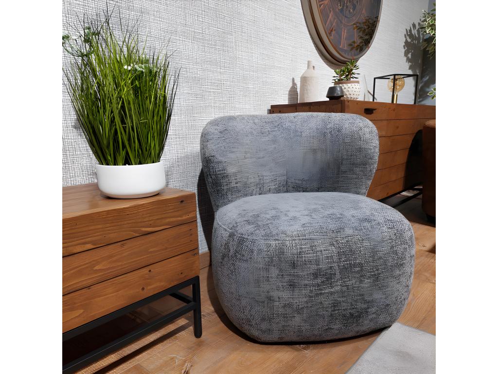 Gray Fabric Accent Chair