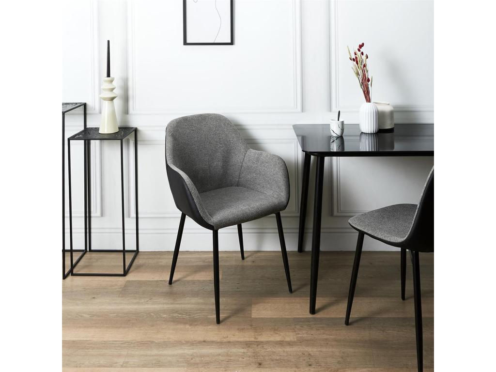 Gray Fabric Accent Chair - dlz1766581017644