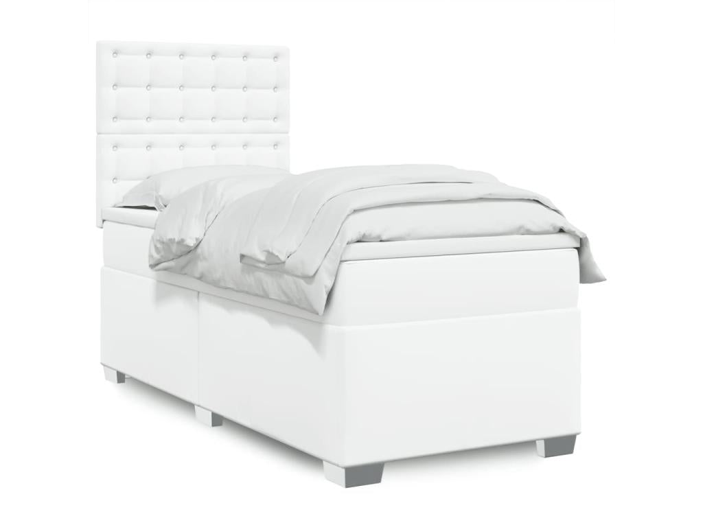 White Faux Leather Mattress, 100 x 200 cm