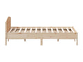 Brown Pine Wood Bed Frame, 200 x 200 cm