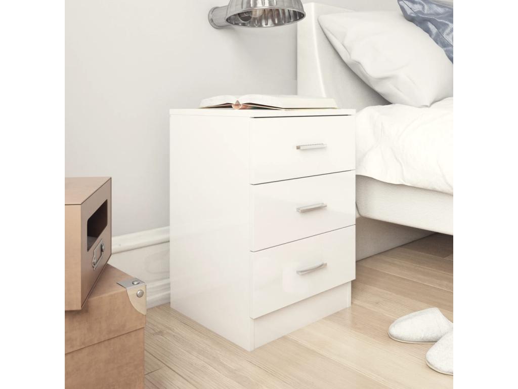 White Engineered Wood Table, 38 x 35 x 56 cm