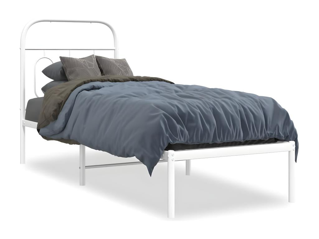 White Metal Bed Frame, 75 x 190 cm