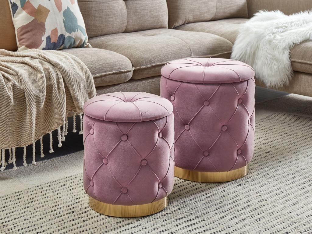 Velvet Ottoman