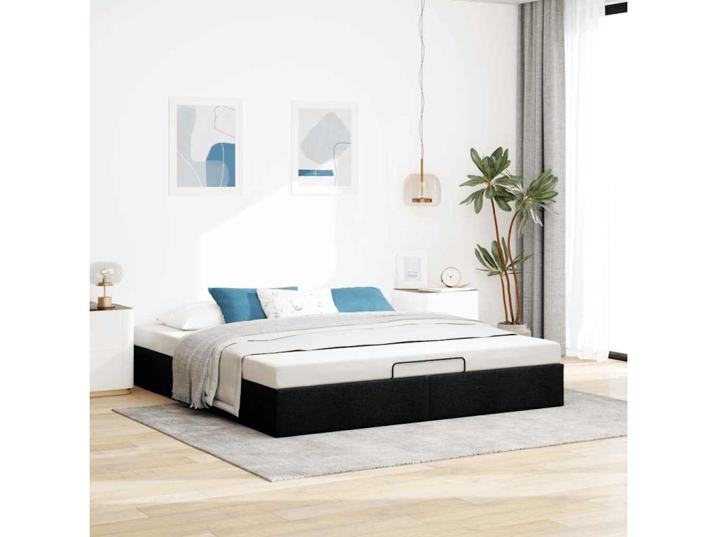 Black Fabric Mattress, 160 x 200 cm