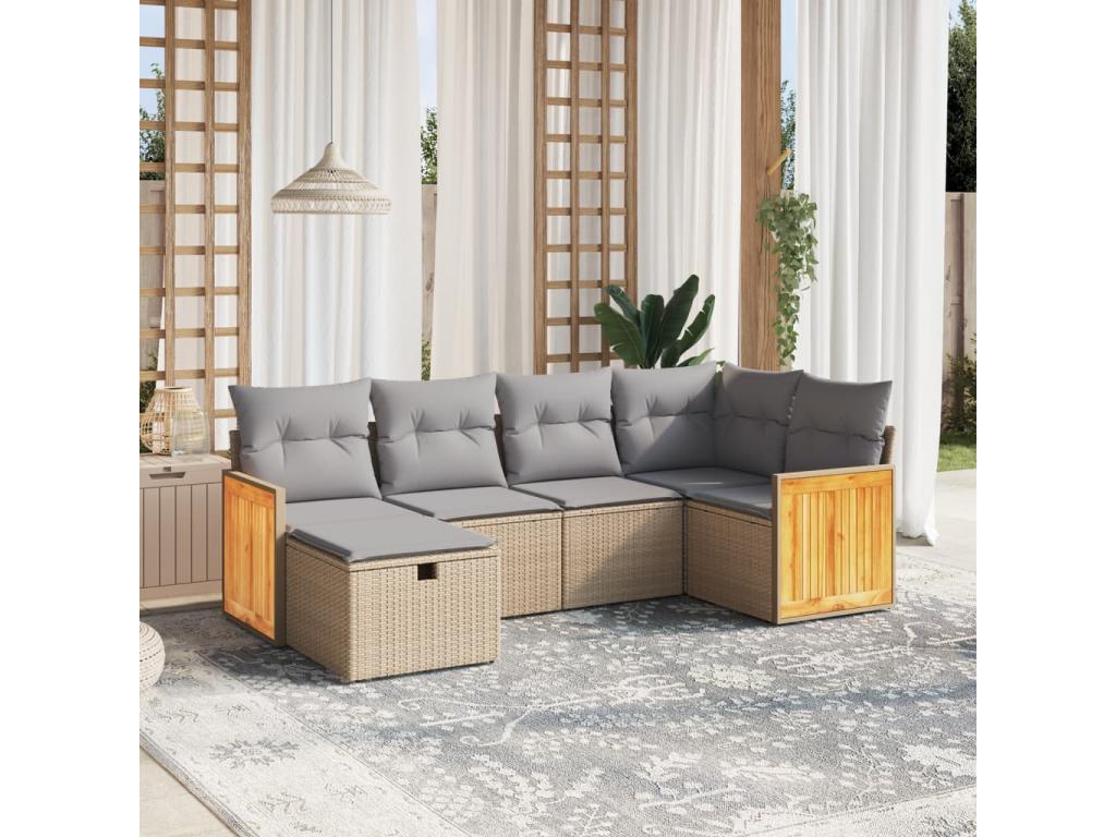 Beige Woven Resin Wicker Outdoor Furniture Set - dlz1766580445513