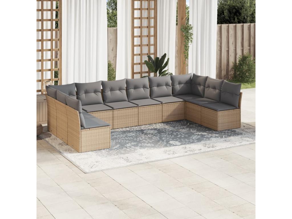 Beige Woven Resin Wicker Outdoor Furniture Set - dlz1766580542542
