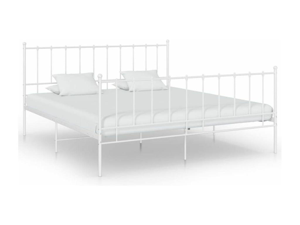 White Metal Bed, 200 x 200 cm